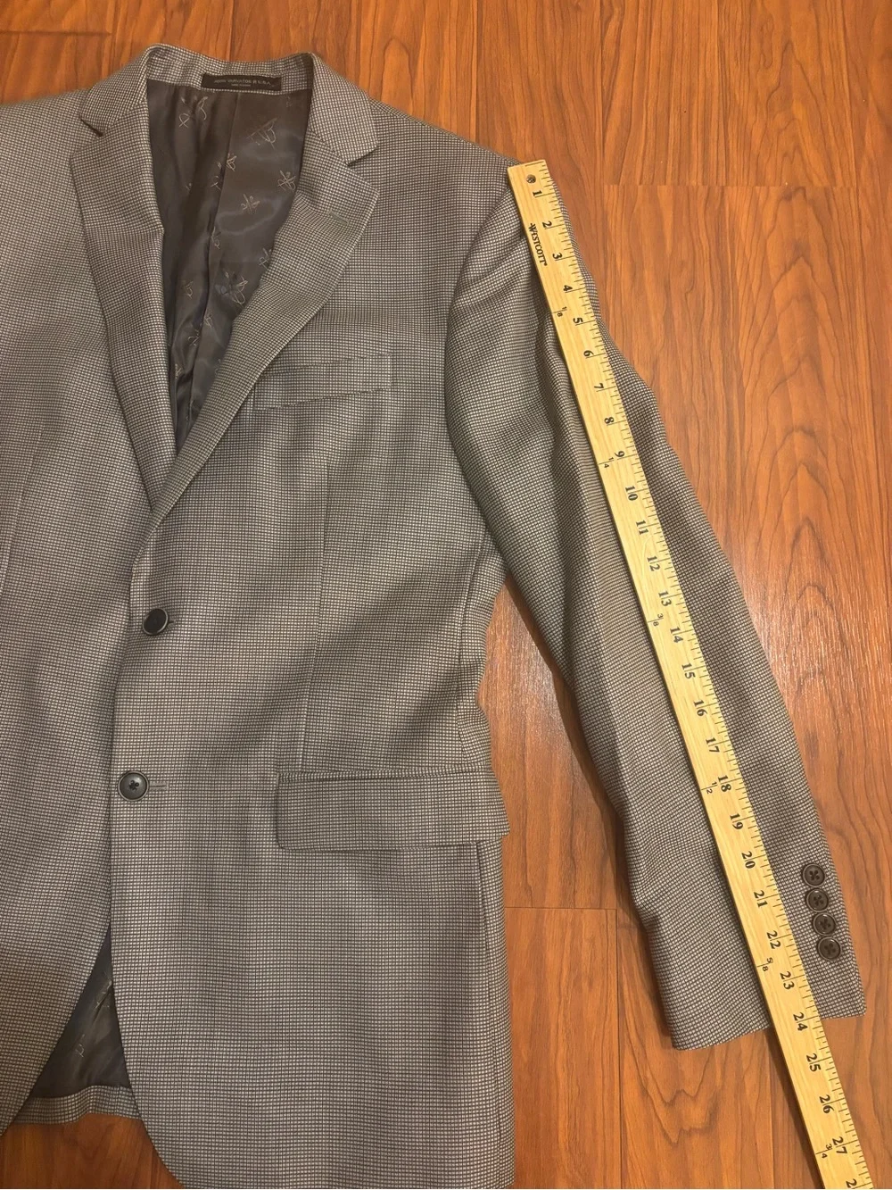 John Varvatos Micro Houndstooth Bleecker JN Wool Two-Button Sport Coat Mens 40R